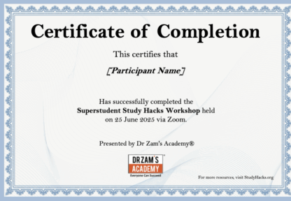 🎓 Superstudent Study Hacks Workshop (Zoom – 25 June 2025, Wednesday) - Image 3