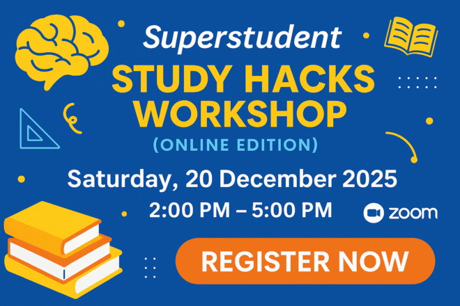 Superstudent Study Hacks Workshop December 20 2025 banner